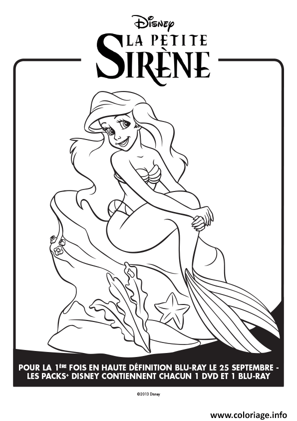 Dessin disney la petite sirene officiel affiche 2 Coloriage Gratuit à Imprimer